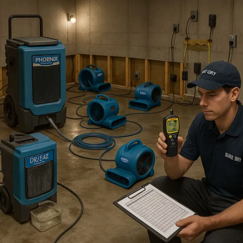 Structural Drying and Dehumidification process in Covedale, OH